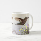 Hummingbird and Wildflowers Digital Art Coffee Mug (Front Right)
