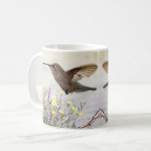 Hummingbird and Wildflowers Digital Art Coffee Mug (Front Left)