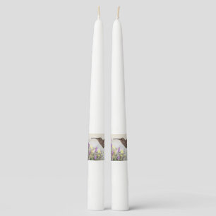 Hummingbird and Wildflowers Digital Art Taper Candle