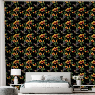 Hummingbird And Yellow Hibiscus, Wallpaper