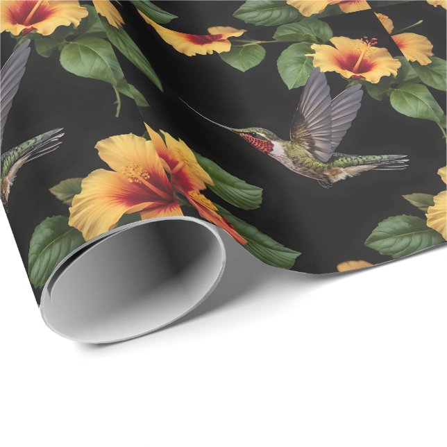 Hummingbird And Yellow Hibiscus, Wrapping Paper (Roll Corner)