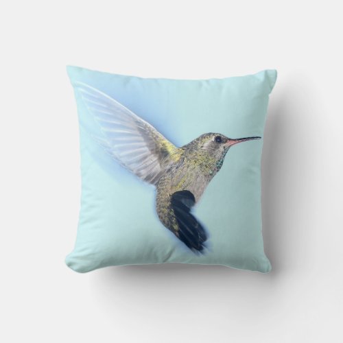 Hummingbird Angel Throw Pillow