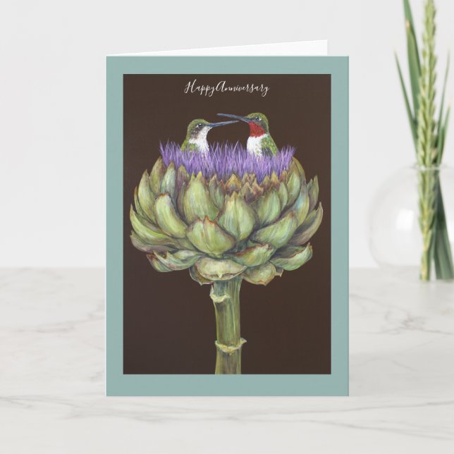 Hummingbird anniversary card (Front)