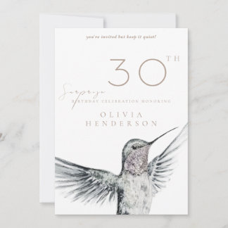 Hummingbird ANY Surprise Birthday Invitation