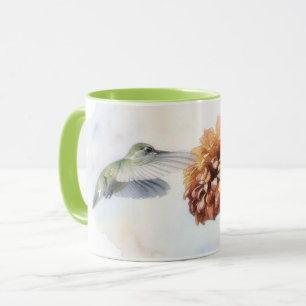 Hummingbird Art and Flower Nature Mug Cup