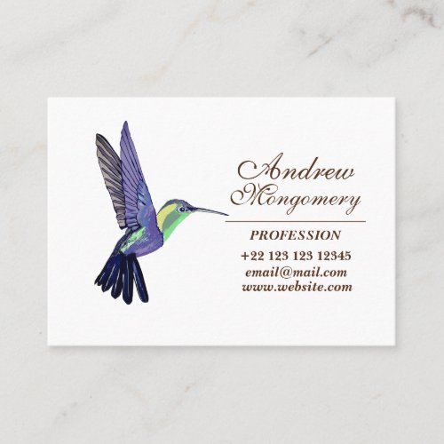 Hummingbird Art Custom Profesional Business Card