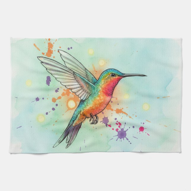 Hummingbird Art Kitchen Towel (Horizontal)
