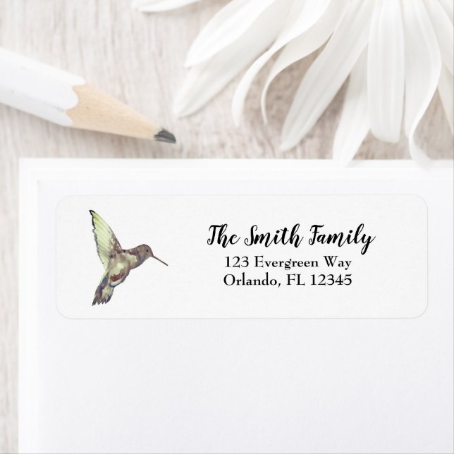 Hummingbird Art Nature Painting Return Address Label (Insitu)