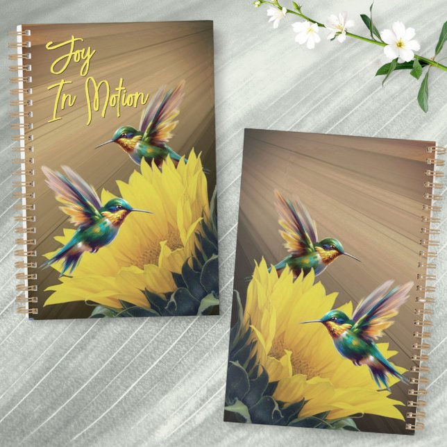 Hummingbird Art & Sunflower Photograph Mix Planner (Planner cover template front and design back.)