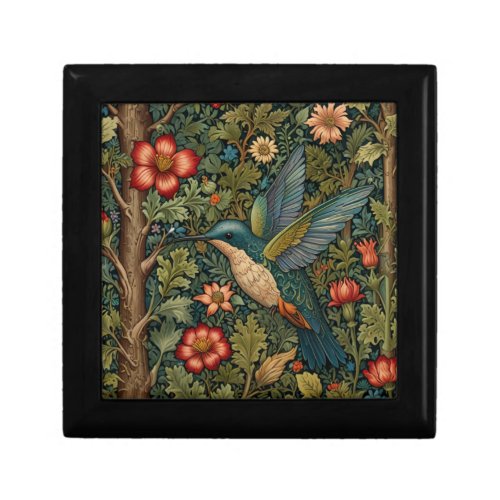 Hummingbird artwork bohemian floral greenery  gift box