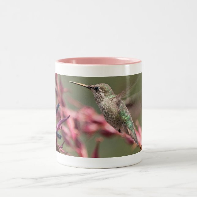 Hummingbird at Huntington Library Two-Tone Coffee Mug (Center)