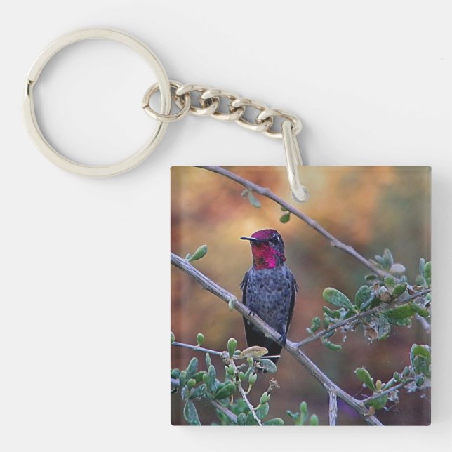 Hummingbird at sunset keychain (Front)