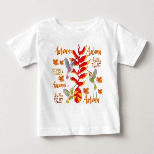 Hummingbird Autumn /Fall Baby T-Shirt (Front)