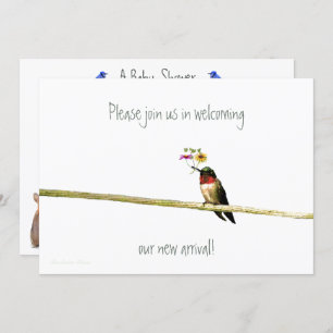 Hummingbird Baby Shower Invitation: gender neutral Invitation