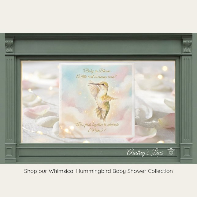 Hummingbird Baby Shower Napkins | Pastel Sky Sky (Creator Uploaded)