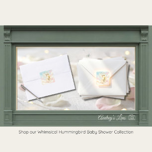 Hummingbird Baby Shower Sticker Nature Theme