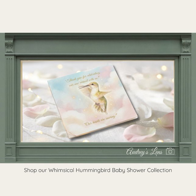 Hummingbird Baby Shower Thank You Card | Nature (Creator Uploaded)