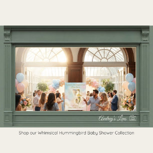 Hummingbird Baby Shower Welcome Sign Nature Art