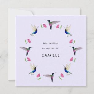 Hummingbird Baptism with Photo Invitation