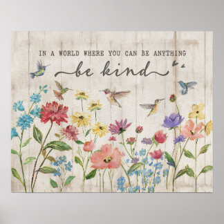 Hummingbird - Be Kind Poster