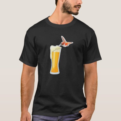 Hummingbird Beer Drink Spirit Animal Hummer Bird T_Shirt