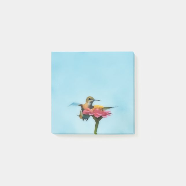 Hummingbird Bird Art Nature Post It Note Pad (Front)
