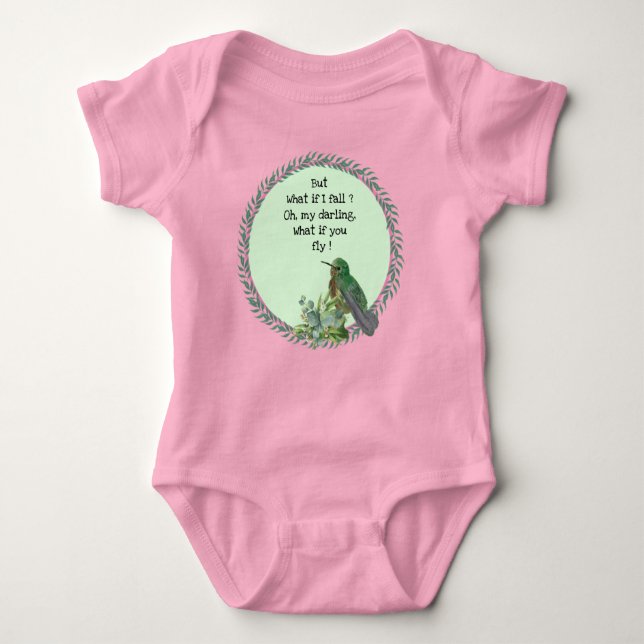 Hummingbird Bird  Baby Bodysuit (Front)