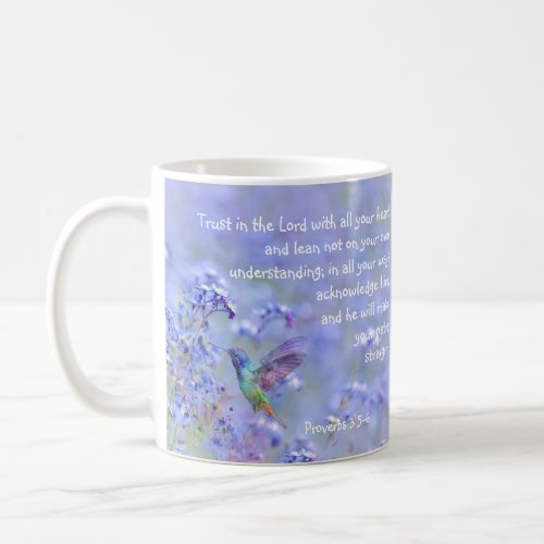 Hummingbird Bird Blue Garden Floral BibleScripture Coffee Mug