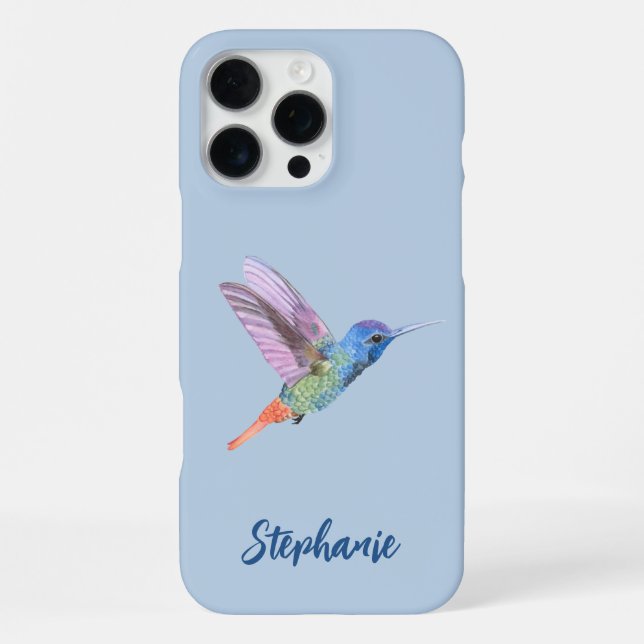 Hummingbird Bird Blue iPhone Case (Back)