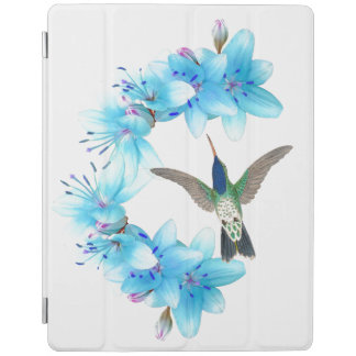 Hummingbird Bird Blue Lily Flower iPad Smart Cover