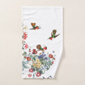 Hummingbird Bird Butterfly Flower Bath Towel Set | Zazzle