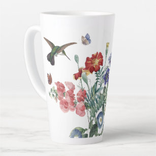 Hummingbird Bird Butterfly Garden Flower Latte Mug