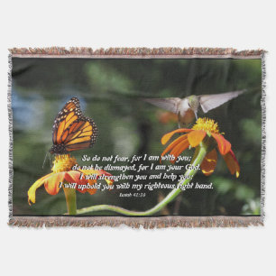 Hummingbird Bird Butterfly Sunflower Throw Blanket