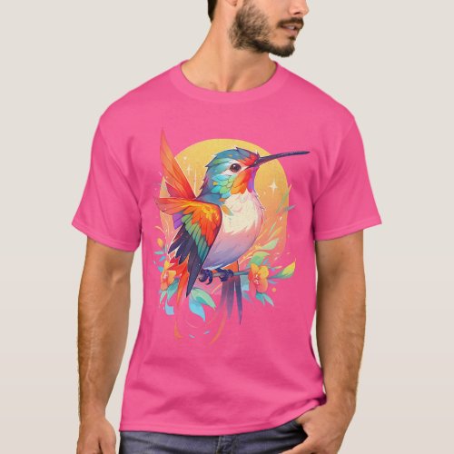 Hummingbird Bird Cartoon Bird Watchers Earth Day T_Shirt