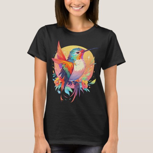 Hummingbird Bird Cartoon Bird Watchers Earth Day T_Shirt