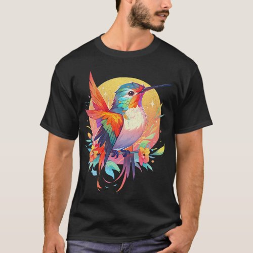 Hummingbird Bird Cartoon Bird Watchers Earth Day T_Shirt