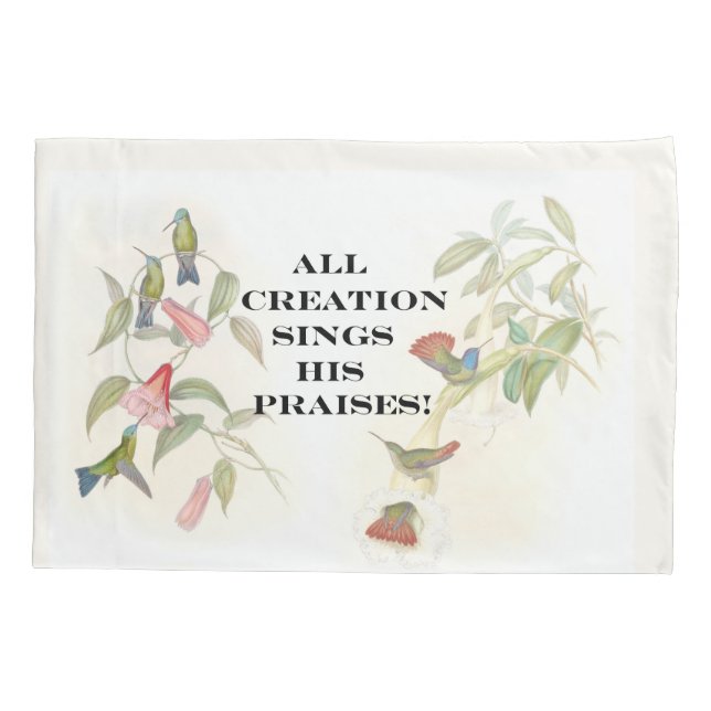 Hummingbird Bird Flower Floral Creation Pillowcase (Back)