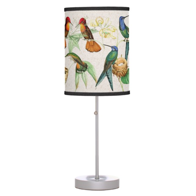 Hummingbird Bird Flower Wildlife Animal Table Lamp (Front)