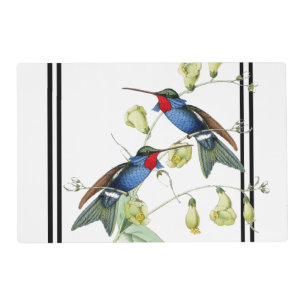 Hummingbird Bird Flowers Animal Laminated Placemat