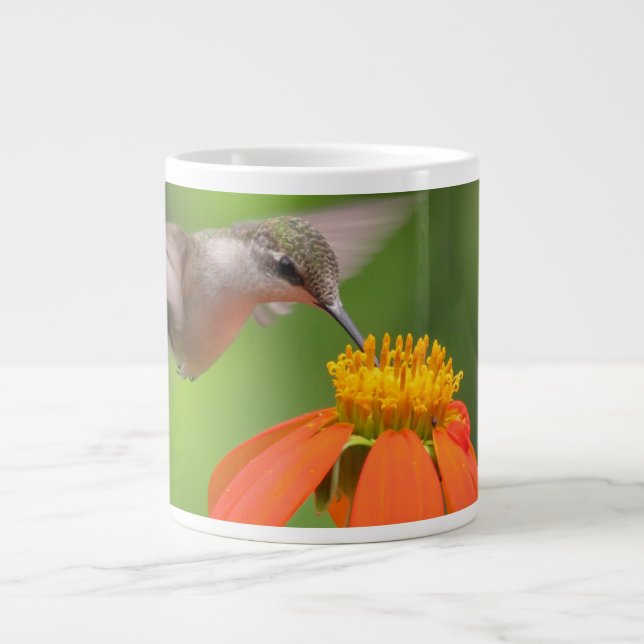 Hummingbird Bird Mexican Sunflower Flower Floral Large Coffee Mug (Front)