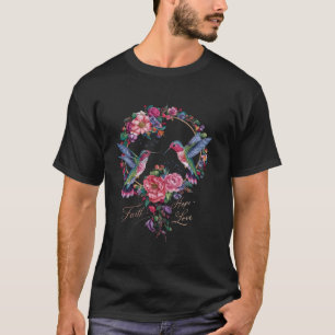 Hummingbird Bird Nectar Wings Plumage Flowers 2 T-Shirt