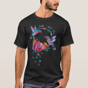 Hummingbird Bird Nectar Wings Plumage Flowers 4 T-Shirt