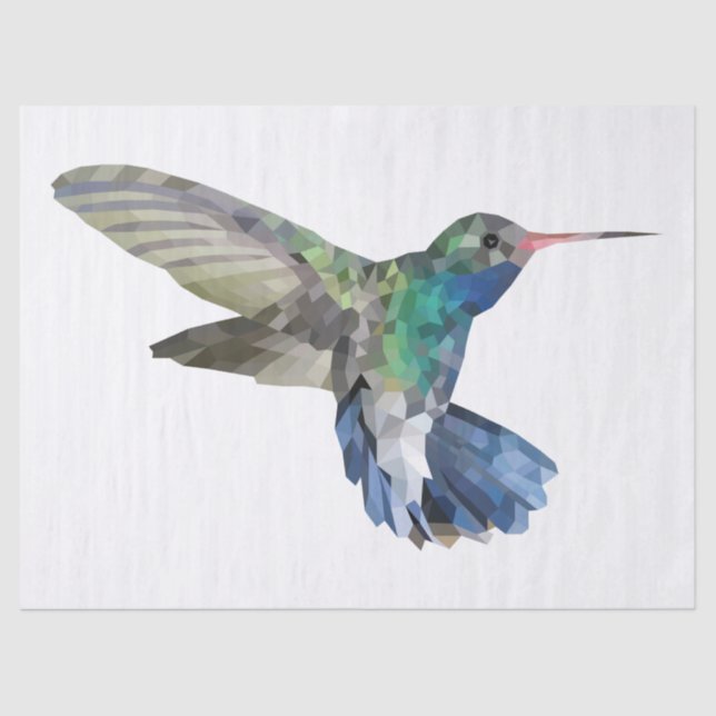 Hummingbird Bird Polygonal Style Art Tissue Paper (Front)