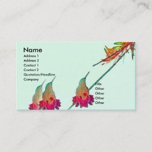 Hummingbird Bird Wildlife Animal Floral Business Card