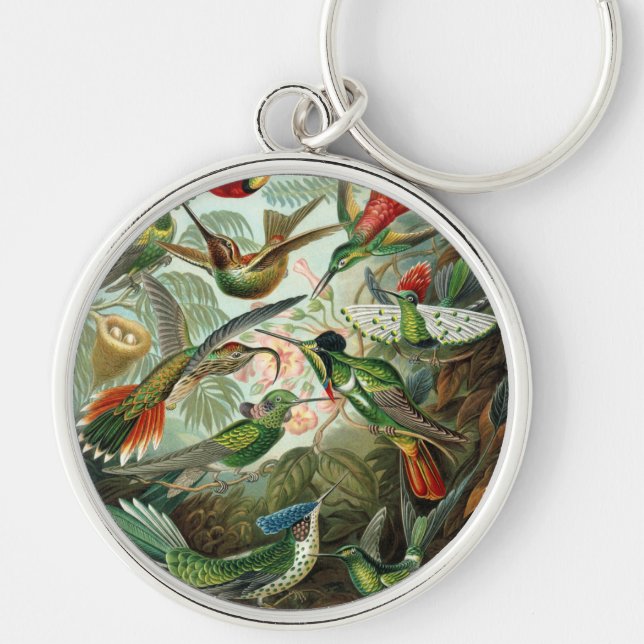 hummingbird bird wildlife classic painting keychain (Front)