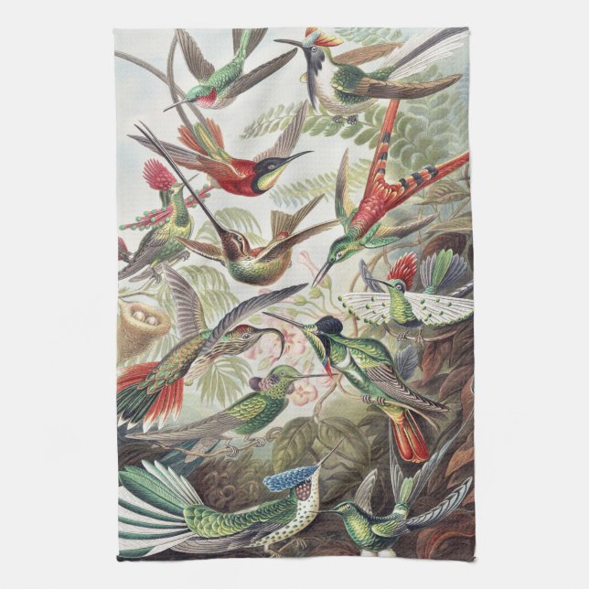 Hummingbird Bird Wildlife Classic Painting Kitchen Towel (Vertical)