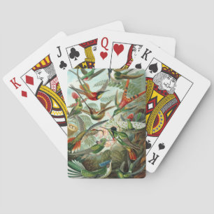 hummingbird bird wildlife classic painting poker cards