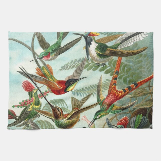 hummingbird bird wildlife classic painting towel (Horizontal)