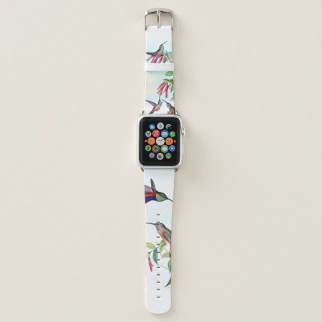 Hummingbird Bird Wildlife Floral Apple Watch Band | Zazzle