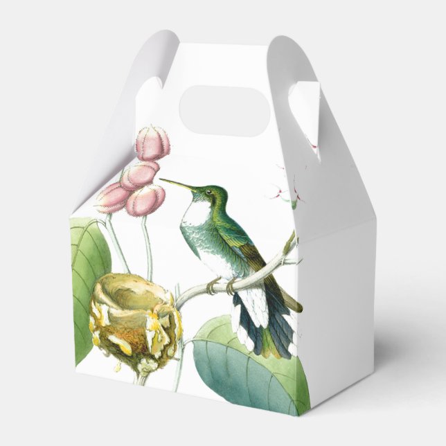 Hummingbird Bird Wildlife Floral Favor Box (Front Side)